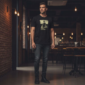 El Quetzal Men's Short Sleeve Tee XL Black Graphic Print